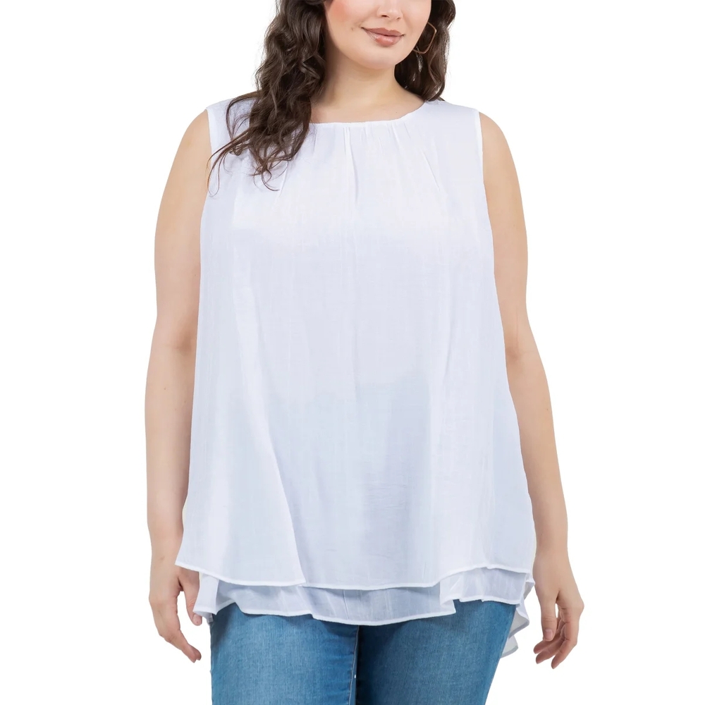 Women's White Sleeveless Top - Picture 4 of 10